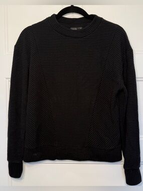 Simply Vera Vera Wang Black Ribbed Sweater Womens XS Crewneck Textured Knit